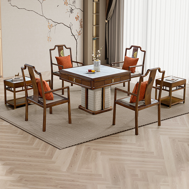 新中式实木餐桌麻将桌两用免安装