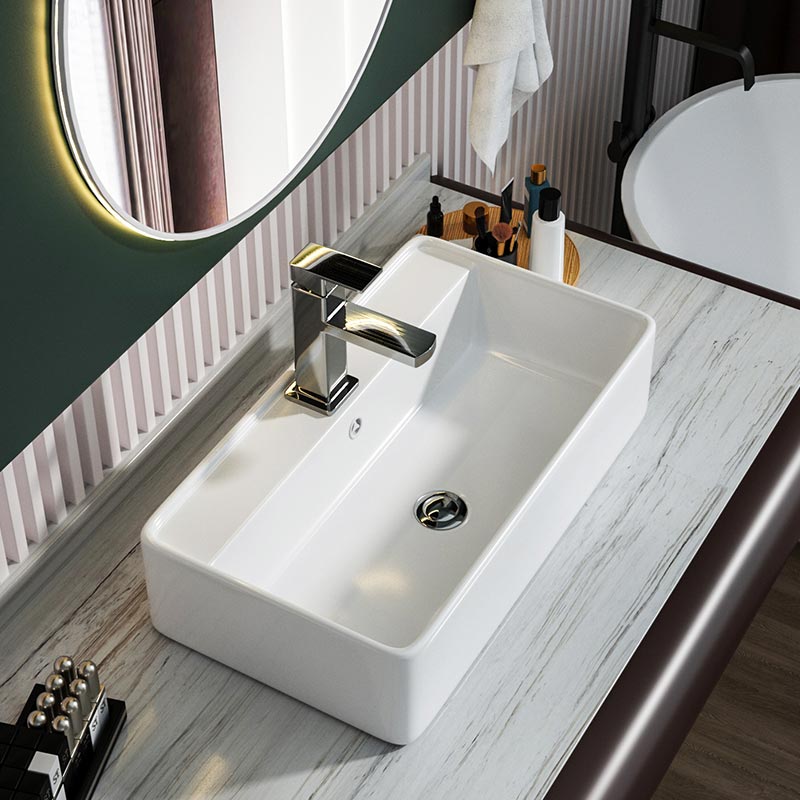 单孔陶瓷轻奢台上长方形