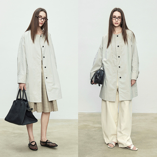 3ONE春季 一手长风衣外套 平纹精梳棉ROW风极简松弛感休闲宽松阔版