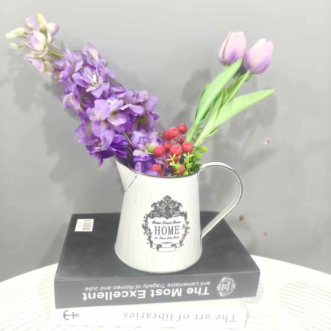 法式复古铁皮桶花器花盆