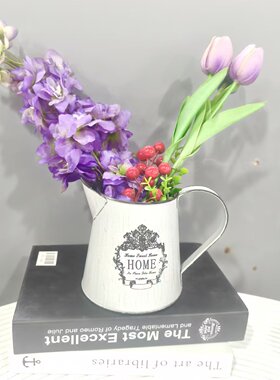 法式复古铁皮桶花器花盆