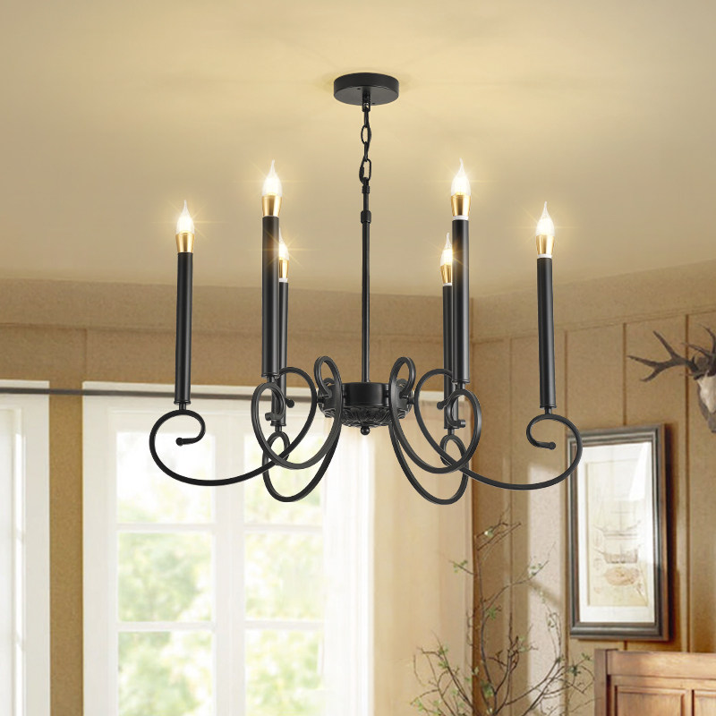 客厅吊灯美式复古现代简约轻奢乡村欧式卧室餐厅酒店别墅蜡烛灯具