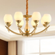 客厅吊灯简约复古奢华大气欧式 田园金色餐厅书房卧室灯具 灯具美式