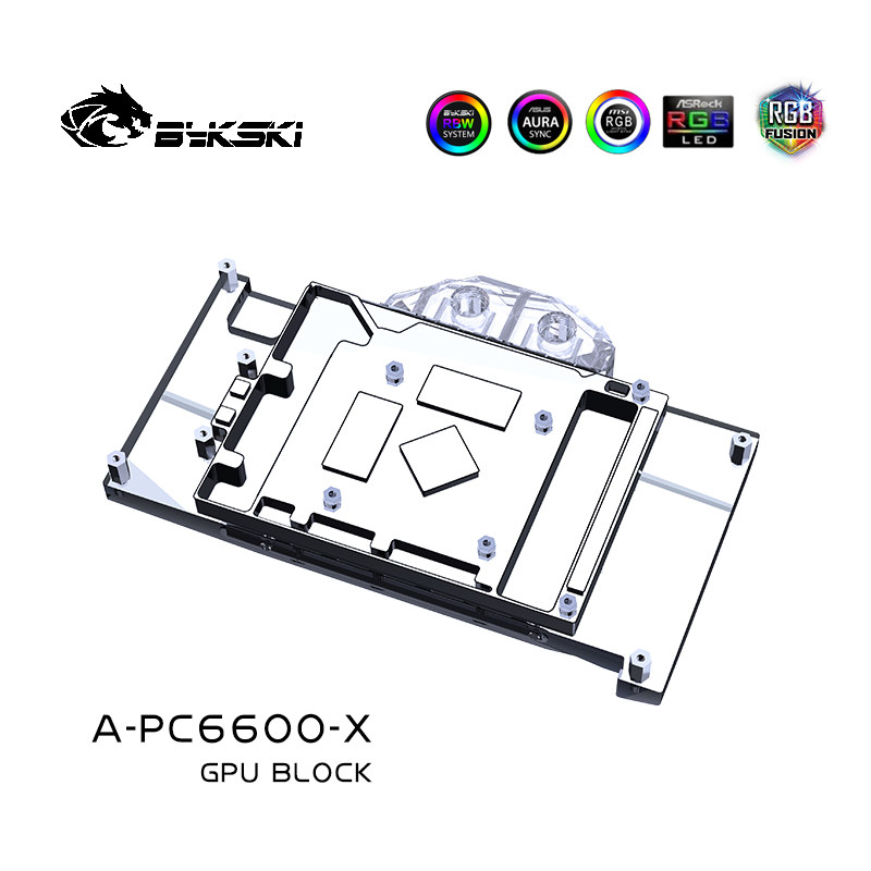 BYKSKI A-PC6600-X GRAPHICS CARD WATER BLOCK RADEON RX 6600 8GB