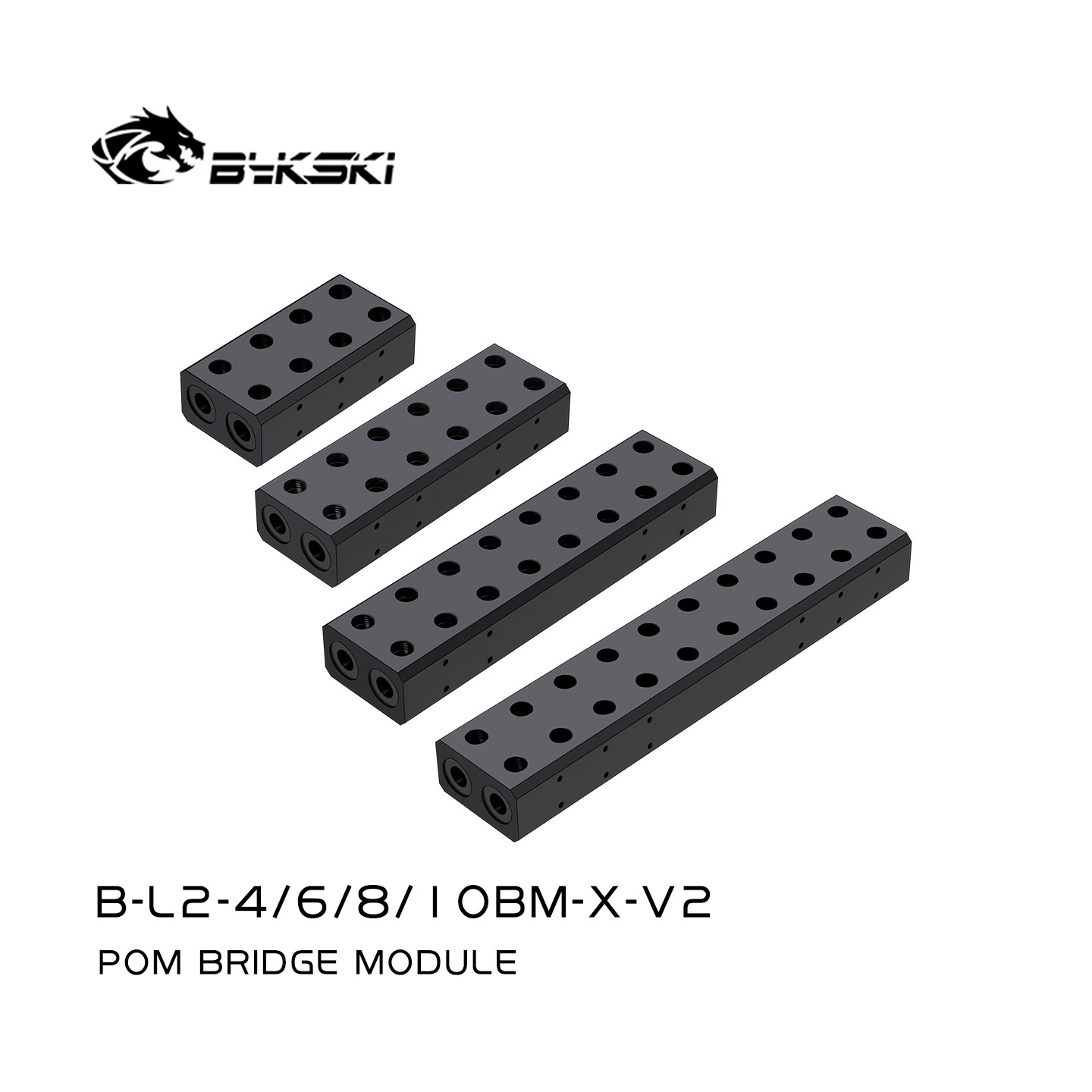 Bykski B-L2-6BM-X-V2 分水器manifold 4 6 8 10路并联流量分配图片