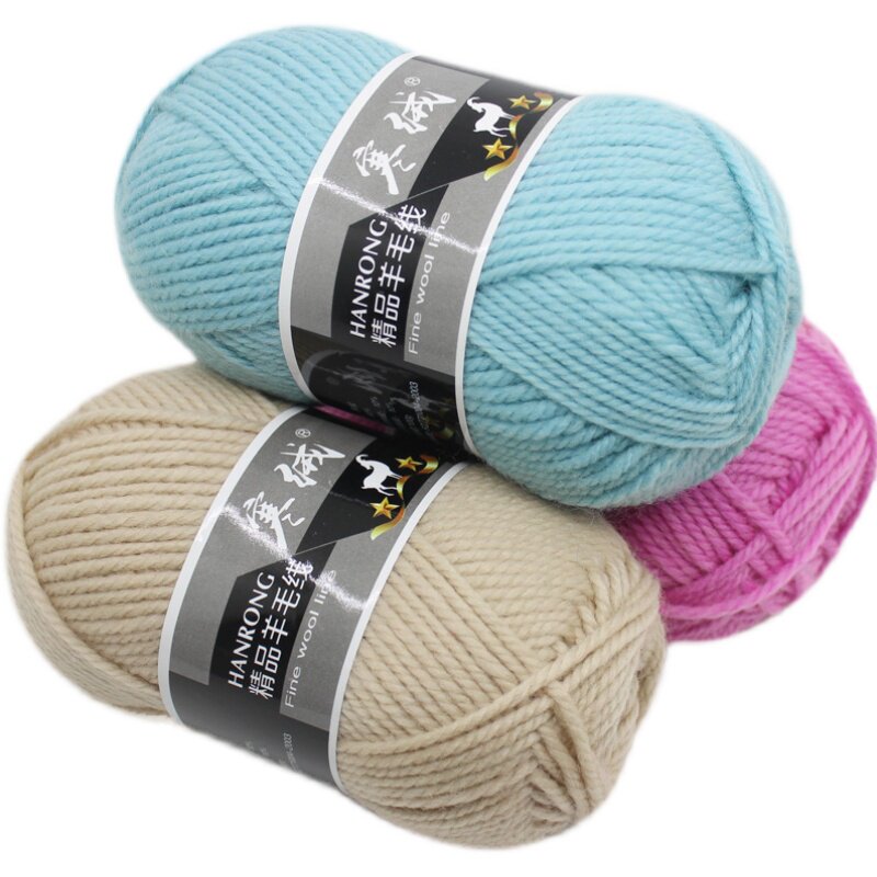 VELVET MEDIUM COARSE WOOL THREAD ROD NEEDLE WOOL YARN DOUGH HAND-KNITTED WOOL KNITTED PURE WOOL THREAD SCARF SHAWL