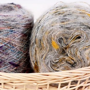 彩点马海毛网红羊毛线真丝手工编织DIY毛衣线  一团二两