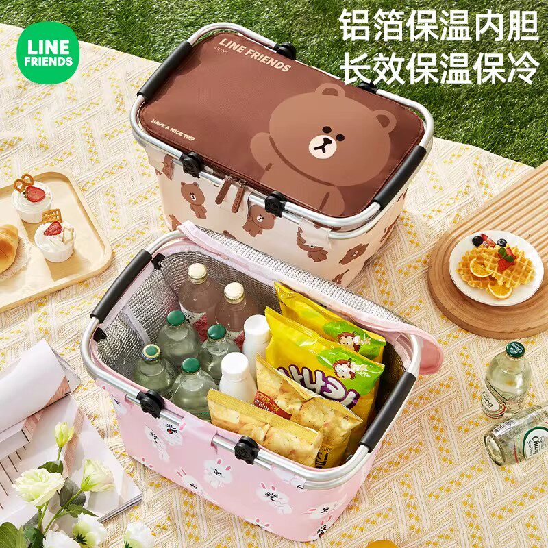 LINE可折叠保温野餐手提篮