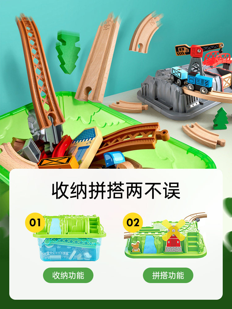 HAPE ELECTRIC SMALL TRAIN TRACK TOY WOODEN BOY AND GIRL BABY CITY HIGH-SPEED RAIL SLIDING EDUCATIONAL CHILDRENS GIFT