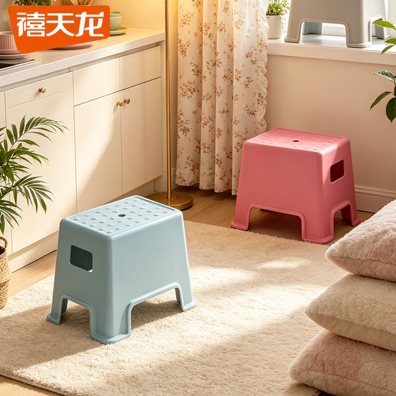 禧天龙塑料加厚家用可叠放餐桌凳