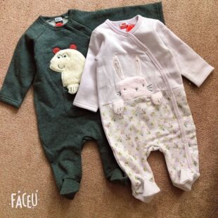 出口欧美外贸童装男女宝宝春秋加绒卡通连脚连体衣爬服18到24个月