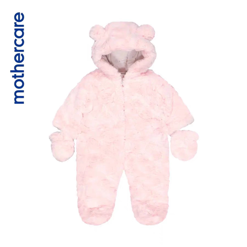 90cm好孩子连帽棉服连体衣手套脚套冬季加厚夹棉保暖mothercare