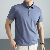 上衣薄款 护财鸟2026夏季 中年男装 T恤男polo衫 短袖