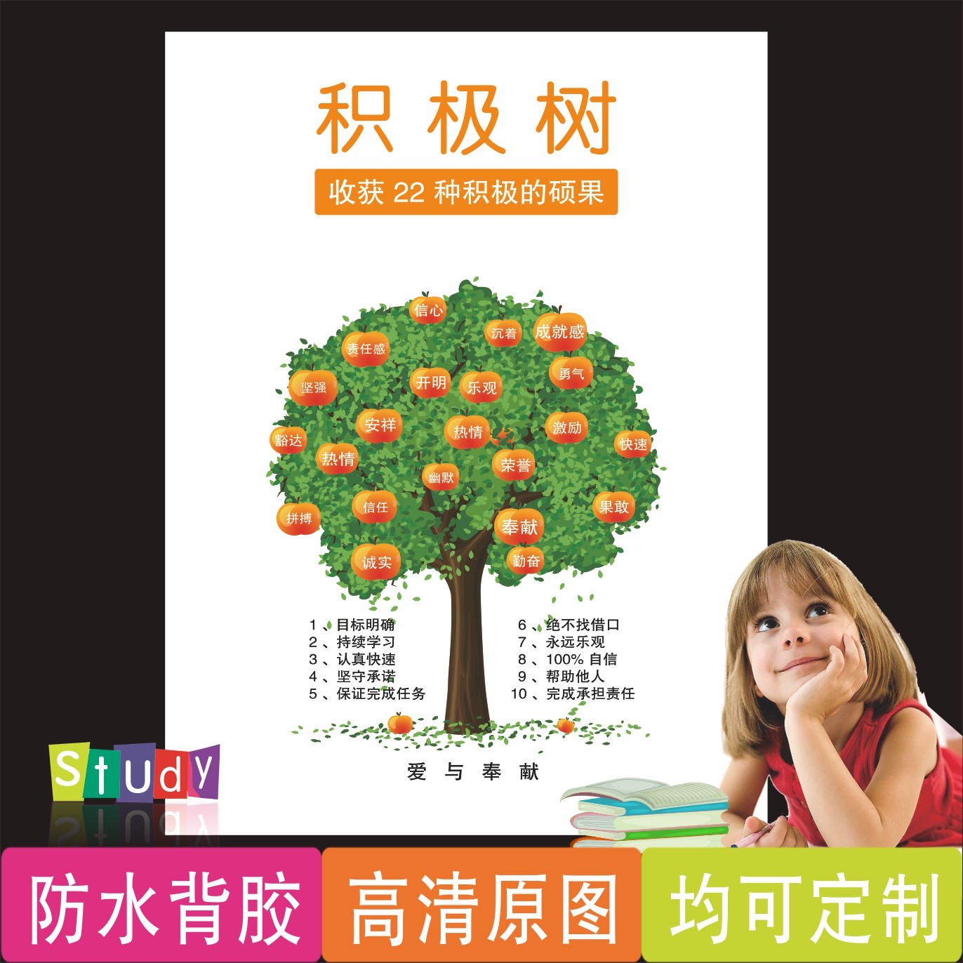 校园班级励志文化墙贴走廊过道装饰布置挂图激励学生学习防水海报