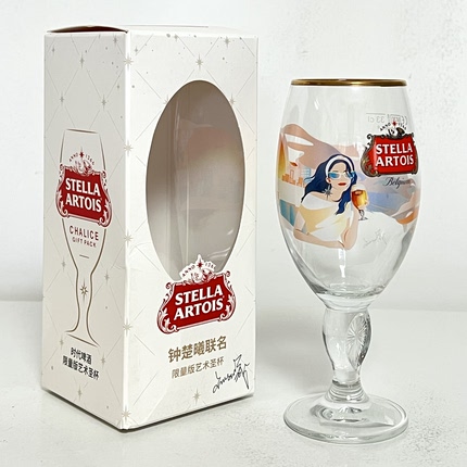 钟楚曦明星原装进口限量版时代啤酒杯Stella玻璃杯子高脚杯330ml