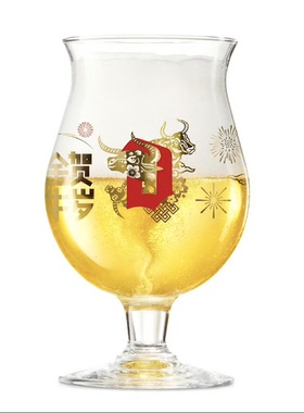 2021督威啤酒杯玻璃杯收藏家限量版艺术家酒杯duvel生肖金牛贺岁