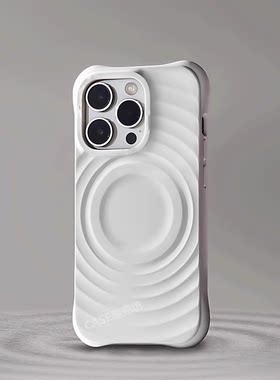华强北顶版CA白色波漾壳SEMagSafe波浪Ti适用苹果iPhone17/16/15/ProMax/14/Pro/PMFY磁吸防摔硅胶手机壳