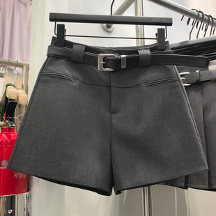 YIMOXI高腰短裤女外穿2026春夏A字阔腿西装裤简约百搭休闲依陌茜