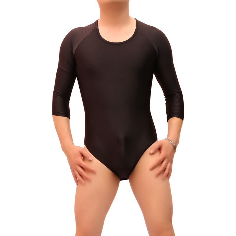 男士舍宾服七分袖三角连体紧身衣
