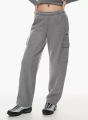 Dark Gray Workwear Straight Velvet Sweatpants