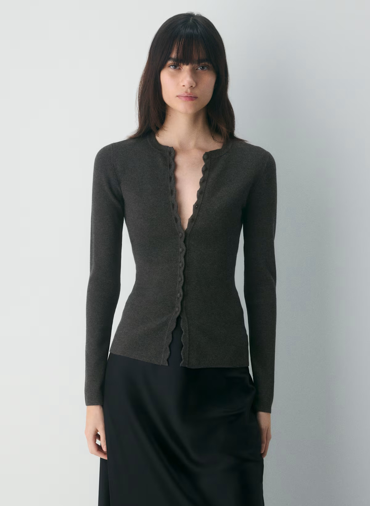 thumbnail for [Aritzia Wilfred] Super Beautiful! Autumn dress: crew neck slim-fit sweater, knit top, cardigan for women