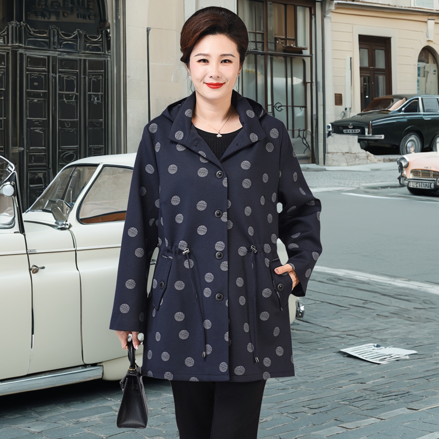 外套风衣胖妈妈洋气秋季加肥大码