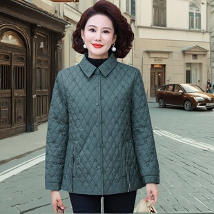 棉服秋冬装 洋气薄棉衣胖太太奶奶薄款 女装 200斤胖妈妈加肥加大码