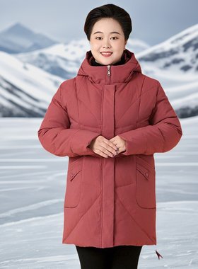 中老年女装羽绒服加厚加肥大码