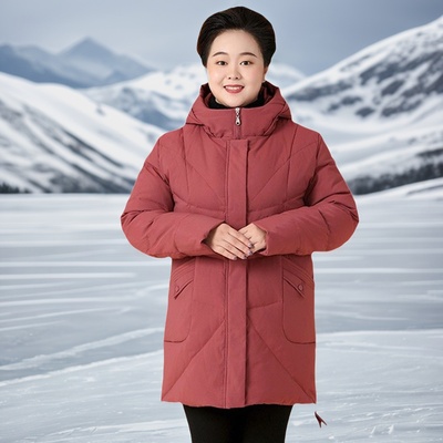 中老年女装羽绒服加厚加肥大码