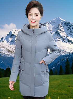 中老年胖妈妈加肥大码冬装羽绒服
