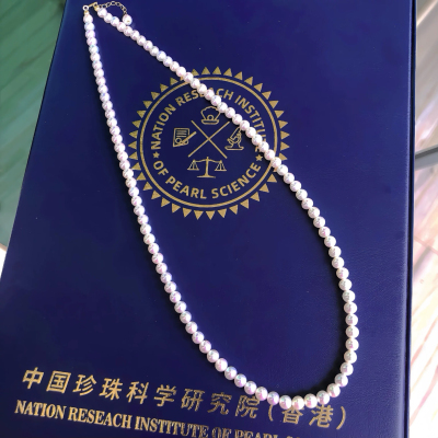 天女级 天然极光淡水珍珠项链baby珠小灯泡配权威大证书一物一证