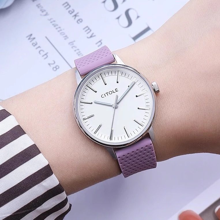 西腾表大表盘时尚女硅胶表带学生