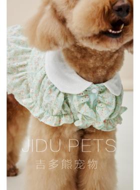 宠物狗狗衣服薄款碎花裙透气田园风泰迪比熊博美巨贵大型犬公主裙