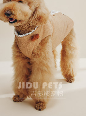 宠物狗狗衣服加绒毛绒马甲秋冬保暖背心巨贵边牧保暖背心小狗