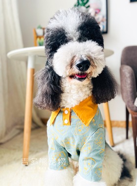 宠物衣服衬衣拼接POLO衫防掉毛薄款潮牌透气大型犬帅气背心薄款