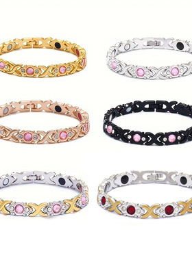 Adjustable Eco Alloy Diamond Magnetic Bracelet