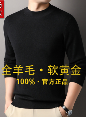 羊毛衫男100%纯羊毛半高领薄款男士毛衣冬季加厚羊绒衫针织打底衫