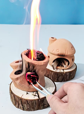 人间烟火手作燃熏小壁炉香薰秘鲁圣木草仗陶瓷燃香盘托盘架