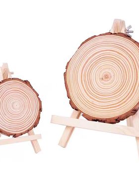 原木片圆木片幼儿园diy手绘画实木松木年轮片背景墙装饰手工材料