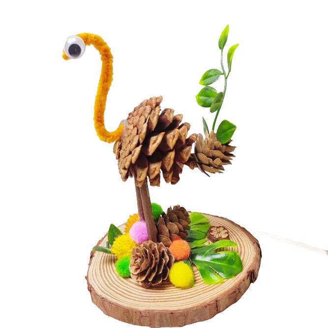 手工制作环创diy作业动物木片