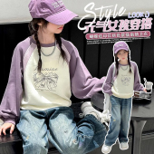 中大童加绒上衣小女孩秋冬款 洋气儿童冬装 2026新款 女童卫衣春秋款