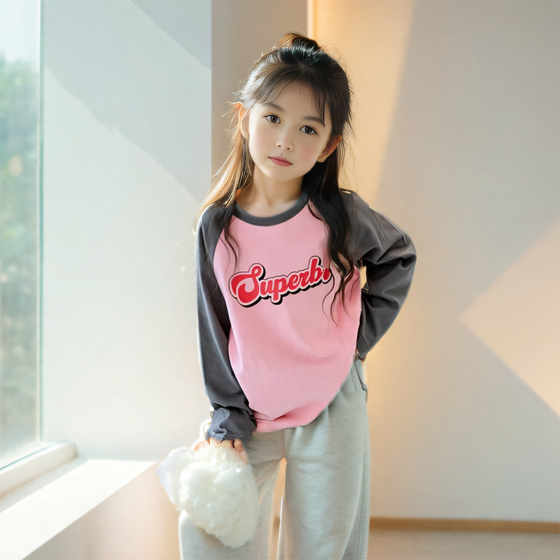 女童T恤长袖春秋儿童上衣打底衫
