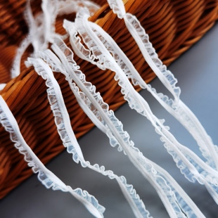 宽0.6cm 弹力褶皱木耳边 蕾丝花边辅料手工diy芭比娃娃裙边领袖口