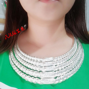 苗族侗族银饰头饰项圈项链舞台演出手工拉丝五环项圈