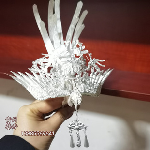 贵州苗族银饰头饰剑河施侗头饰小鸟凤凰孔雀日常佩戴头饰