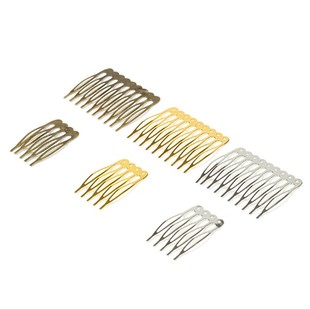 带孔发卡插梳 20个 齿梳 diy饰品配件新娘古装 发叉7齿发梳 包邮