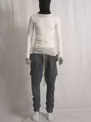 Ro Style High Street Premium Gray Double-Ring Work Pants Dark Japanese Fashion Trend Youth Fashion Long Pants Unisex