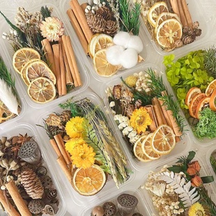 干果干花diy材料包天然植物风干圣诞松果肉桂手工ins装饰摆件永生