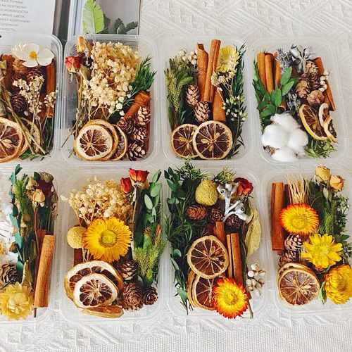 干果干花diy材料包天然植物风干圣诞松果肉桂手工ins装饰摆件永生