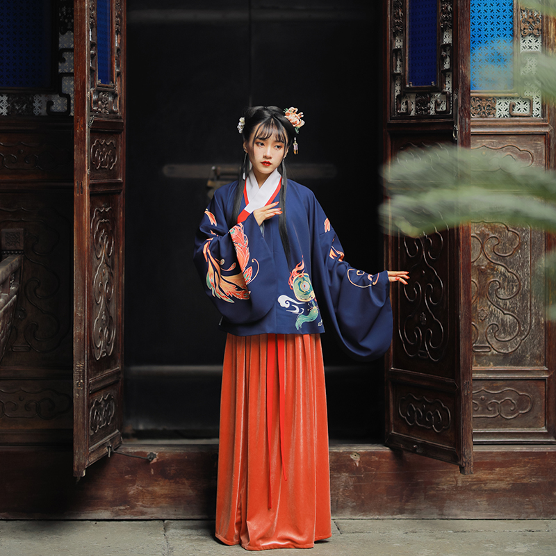 【一蓑烟雨】吉光凤羽原创汉服印花交领明制短袄袄裙套装冬季现货|ruв категории Женская одежда, костюм/национальная одежда/театр костюм, 汉服 - от Buy2taobao.com для оказания профессиональной услуги покупки агента Taobao
